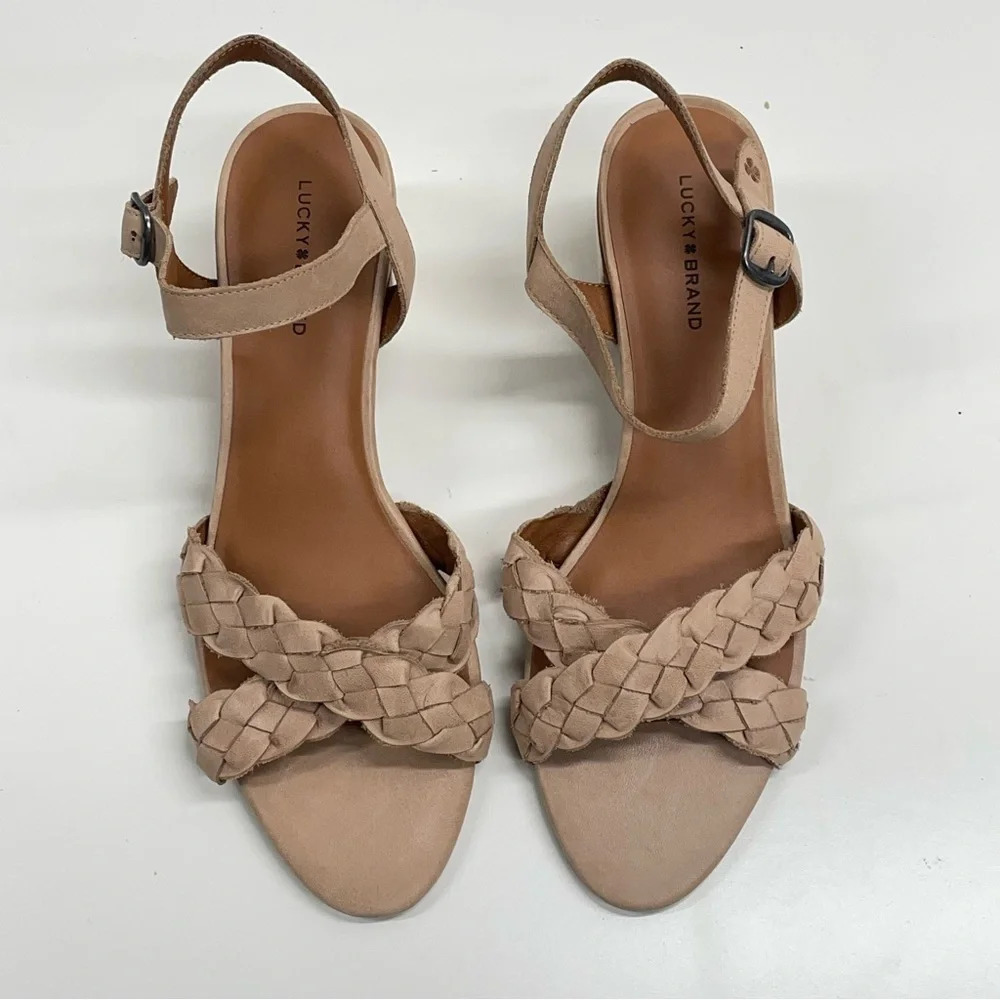 New Lucky Brand Women's Nattika Braided High Heel Sandal Heeled Size 11